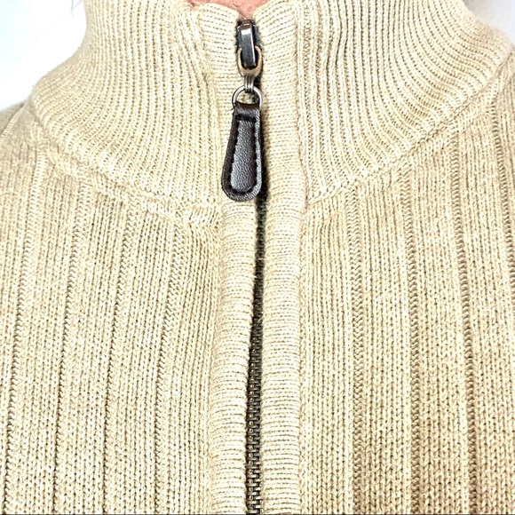 GH Bass Earth 100% Cotton, Half Zipper Front, Ribbed, Sweater. - Picture 8 of 14